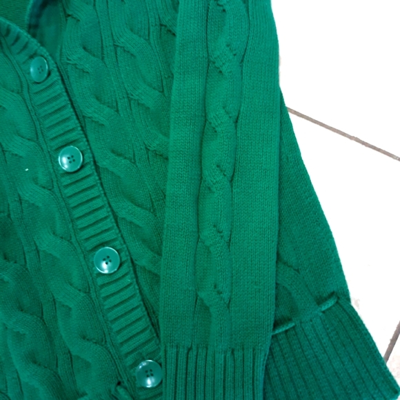 NEW STYLE AND CO WOMEN'S CARDIGAN SWEATER SIZE MEDIUM GREEN COTTON - Picture 3 of 5